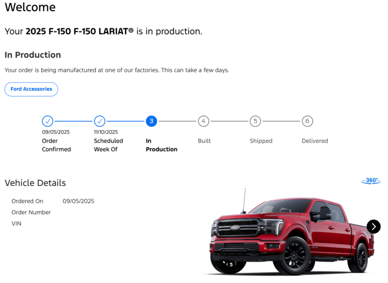 Ford F-150 Status 2025-10-23